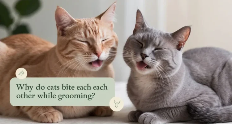 cats bite each other while grooming