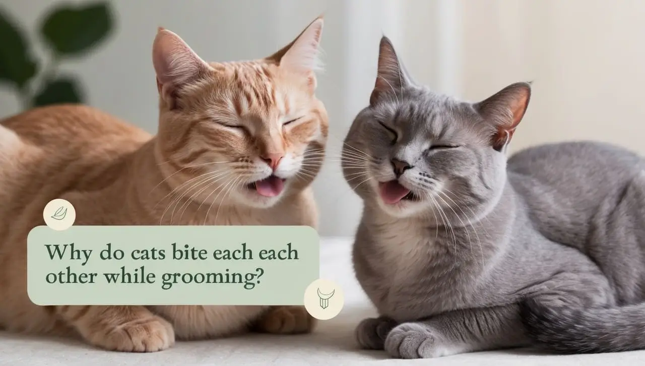 cats bite each other while grooming