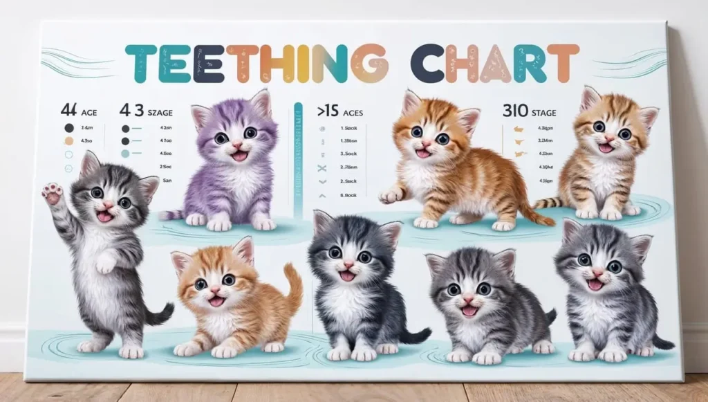 10 week old kitten - illustration of teething chart