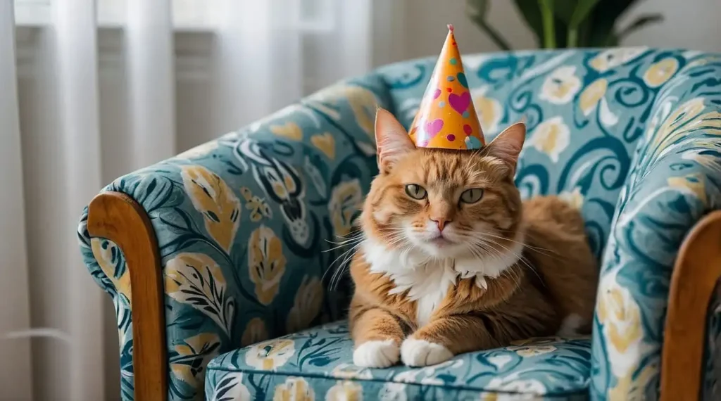 happy birthday cat images - cat on a chair