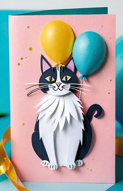 happy birthday cat images - diy card