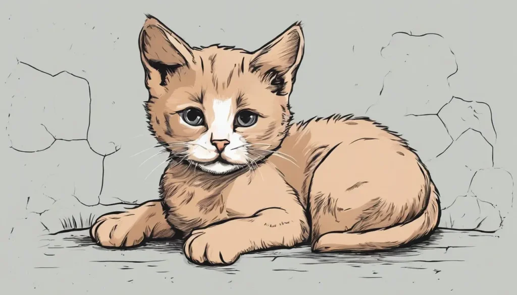 sad kitten drawing image