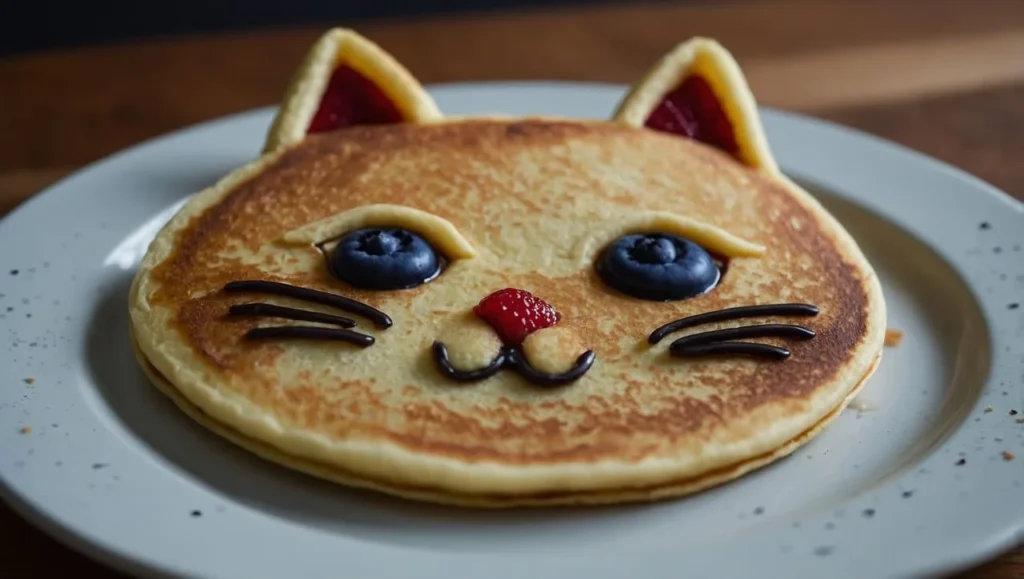 happy father's day cat cat shaped pancake