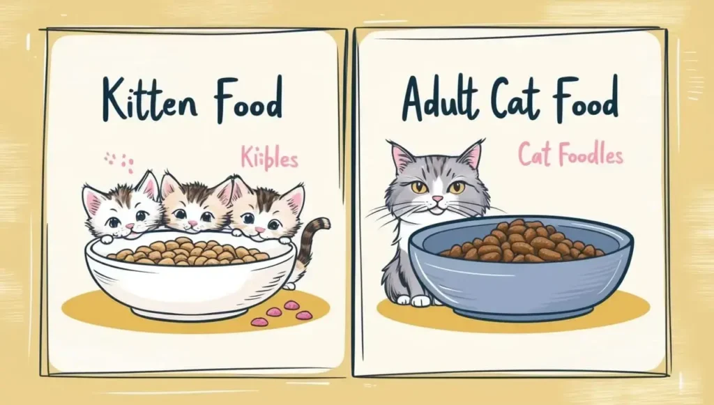 5 month old - kitten food vs adult cat food