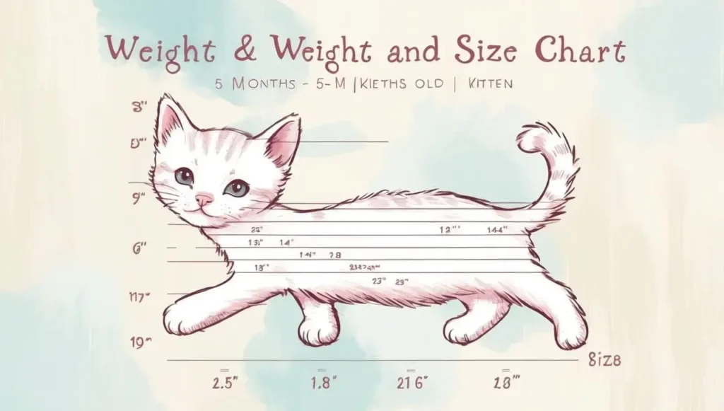 5 month old kitten weight chart and size