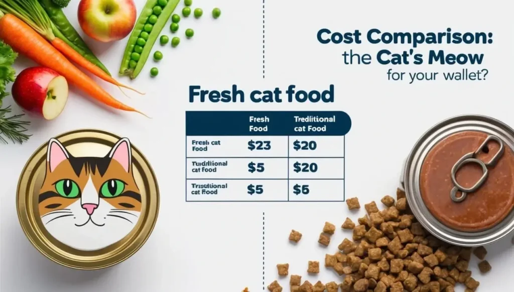 cost comparison fresh cat food vs. traditional cat food