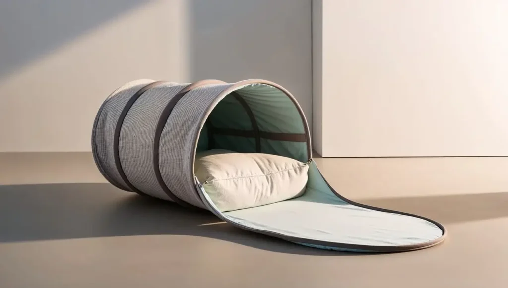 2-in-1 cat tunnel bed