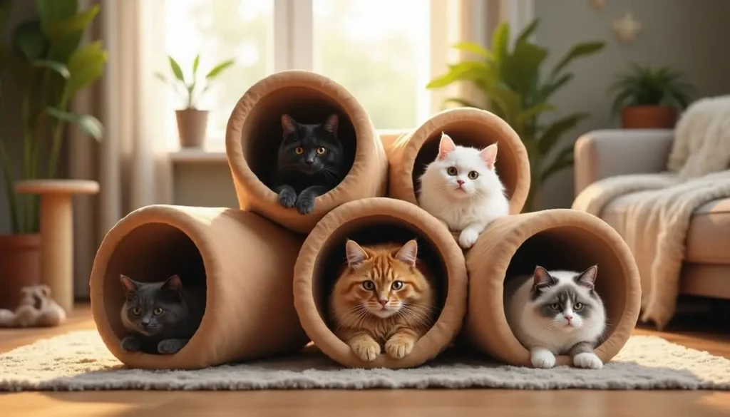 cats feel comfortable in cat tunnel beds