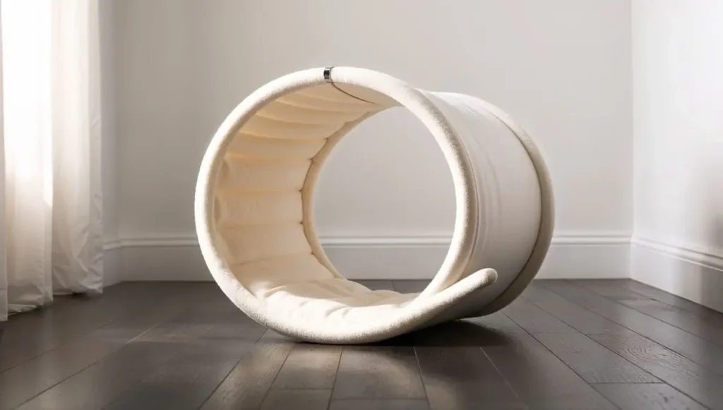 circular and s-shaped cat tunnel bed