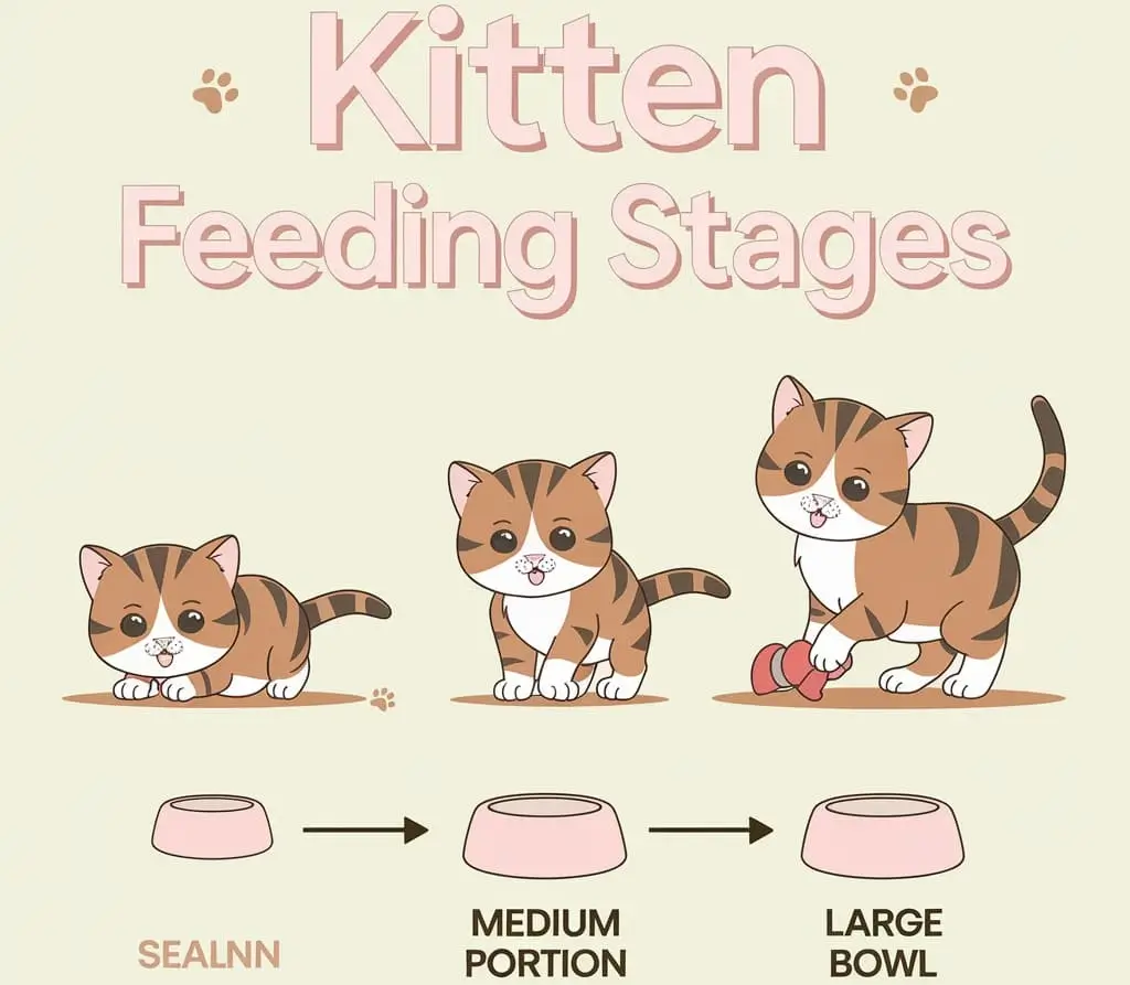 daily kitten feeding schedule based on age