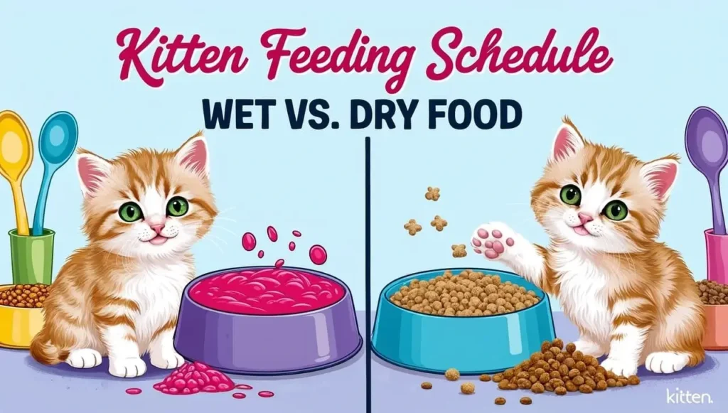 kitten feeding schedule - wet vs dry food