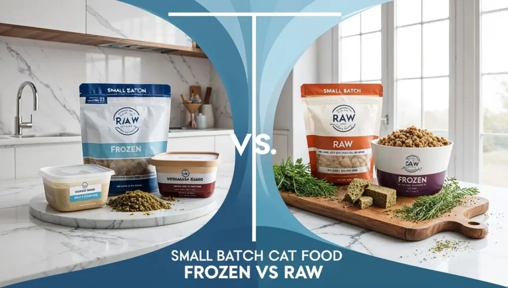 small batch cat food - comparing frozen and raw options