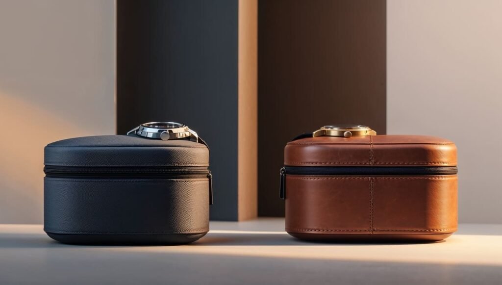 Ballistic nylon vs. Leather watch travel cases