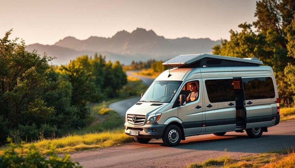 eco-friendly van in the nature